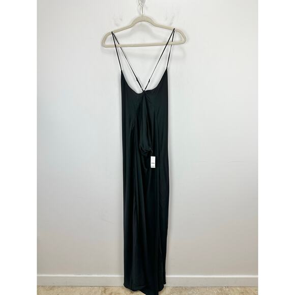 J.Crew Collection Cowlback Slip Dress Satin Viscose Evening Long Black US 18 NWT - Picture 6 of 12
